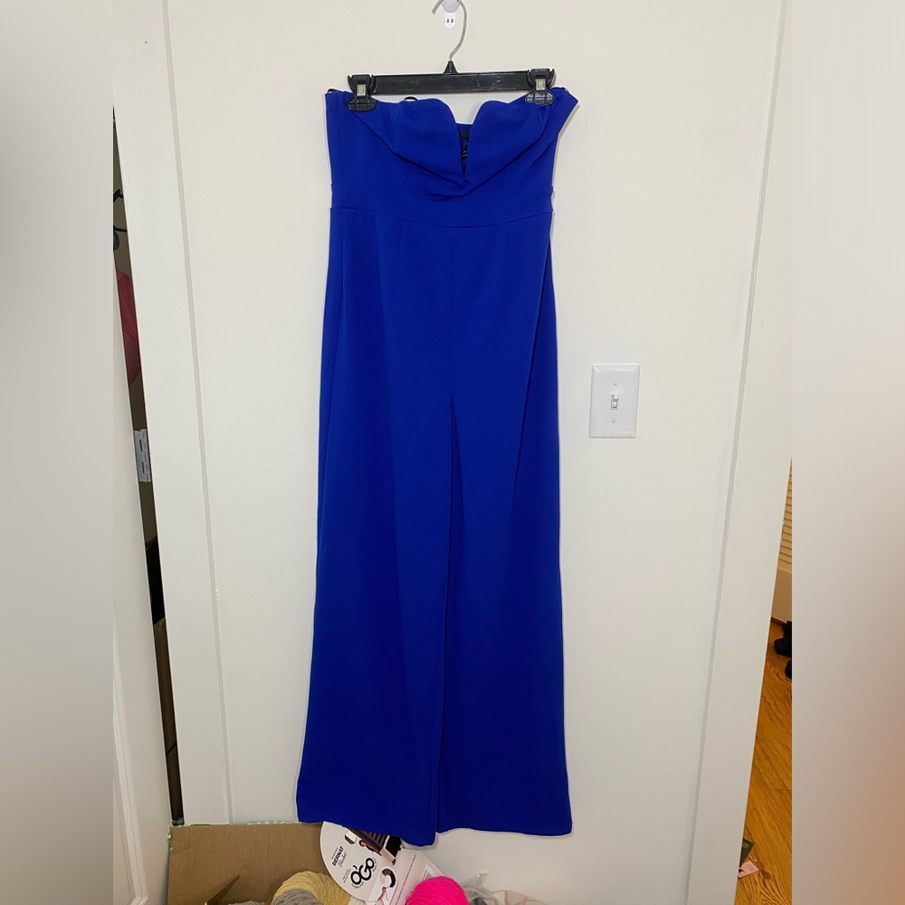 Forever 21 Blue Strapless Jumpsuit size L
